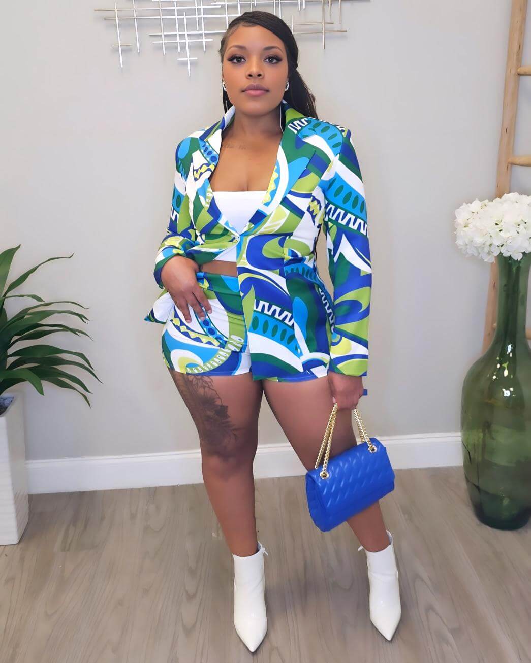 Blissful Surprise Blazer Short Set – Str8 Poppin Tagz
