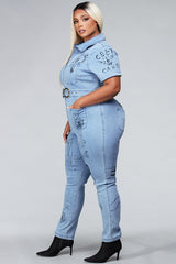 Work Of Art Denim Jumpsuit