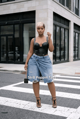 Peek-A-Boo Denim Shorts