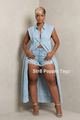 Bold Beautiful Denim Maxi Dress Top
