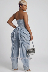 Draped In Style Denim Jumpsuit