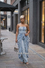 Draped In Style Denim Jumpsuit