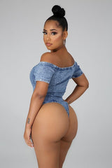 To Raw For You Denim Bodysuit