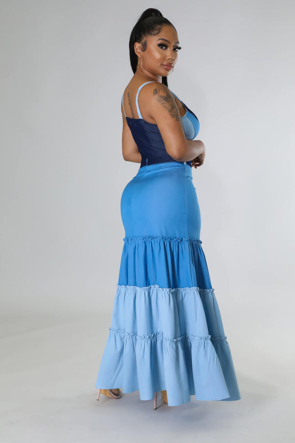 Off To Paradise Denim Skirt Set