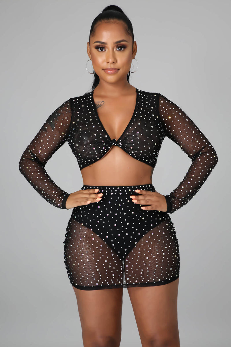 Rhinestone Diva Skirt Set