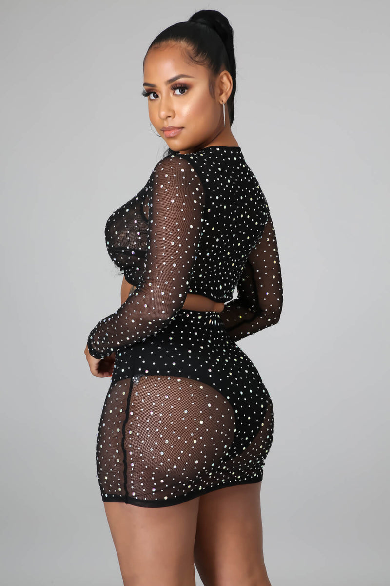 Rhinestone Diva Skirt Set