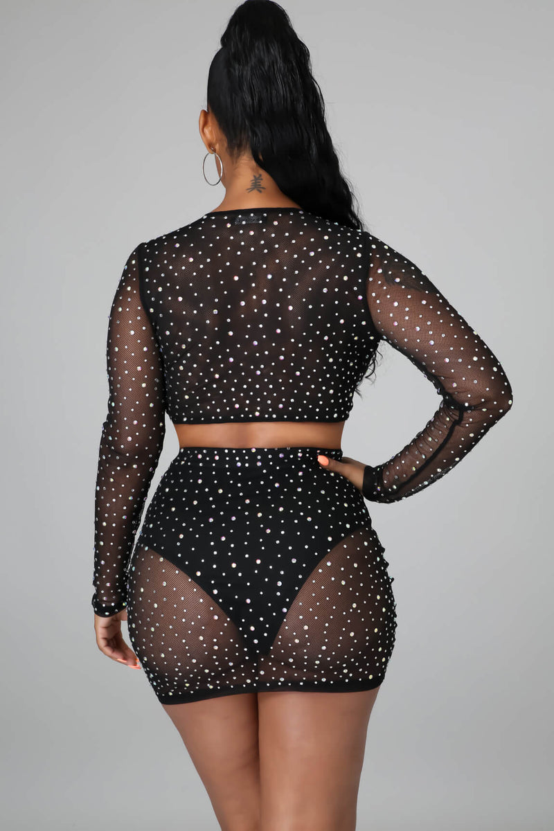 Rhinestone Diva Skirt Set